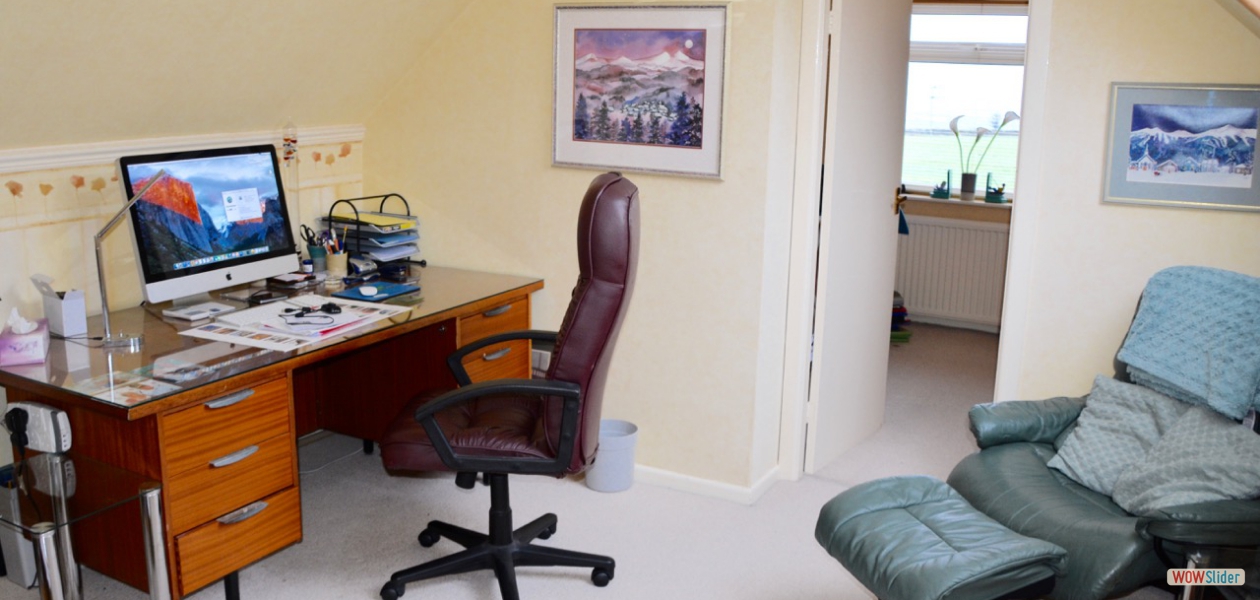 The den includes an office desk area, with the all important PC hook up, Hi-Fi and sitting area. An ideal place to escape when the vacuum is marauding through the rest of the house or just for some general peace and quiet.