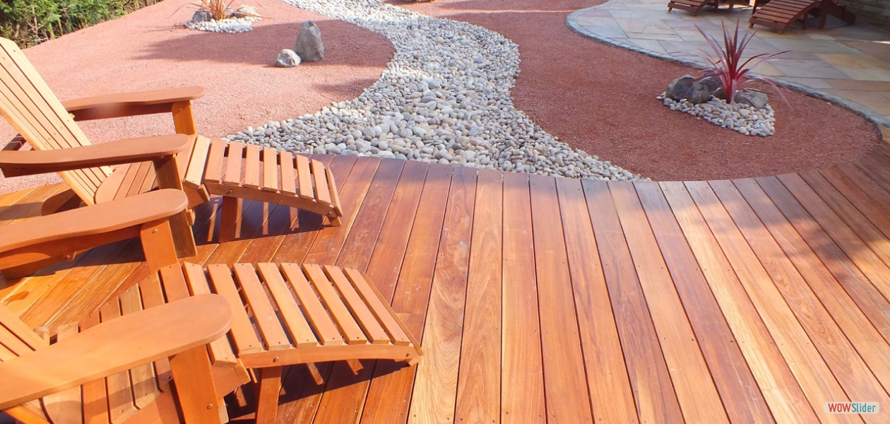 Adirdondecks on the patio.