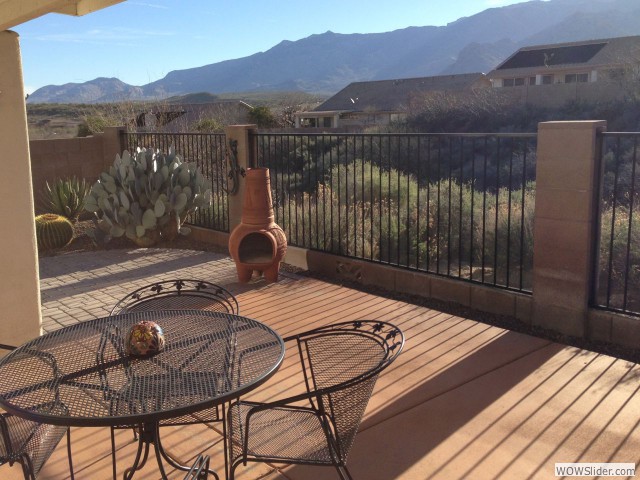 Patio complete with hot tub